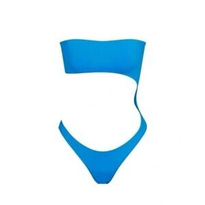 SKIMS Strapless Monokini Swimsuit Turquoise Blue  NWT